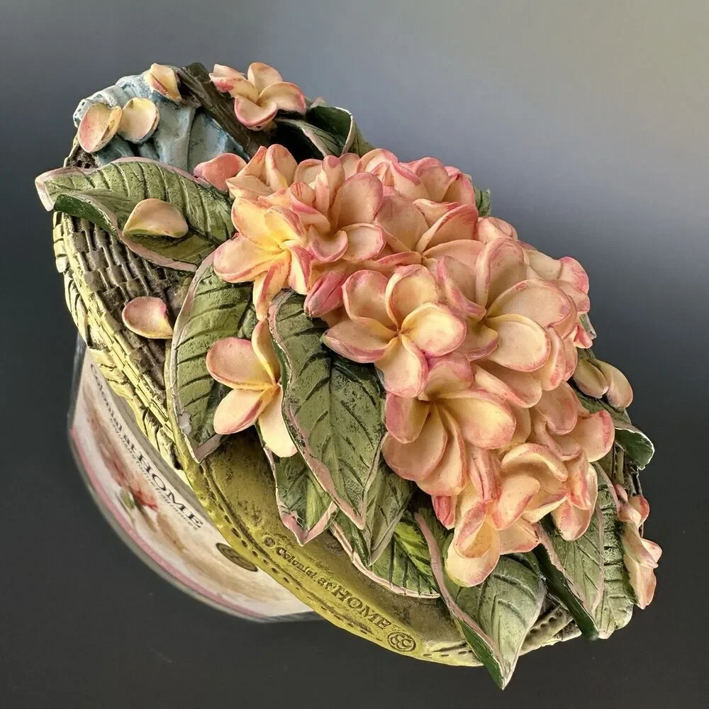 onial Candle Peony Floral Lid Glass Jar Candle Container USA - Picture 7 of 10